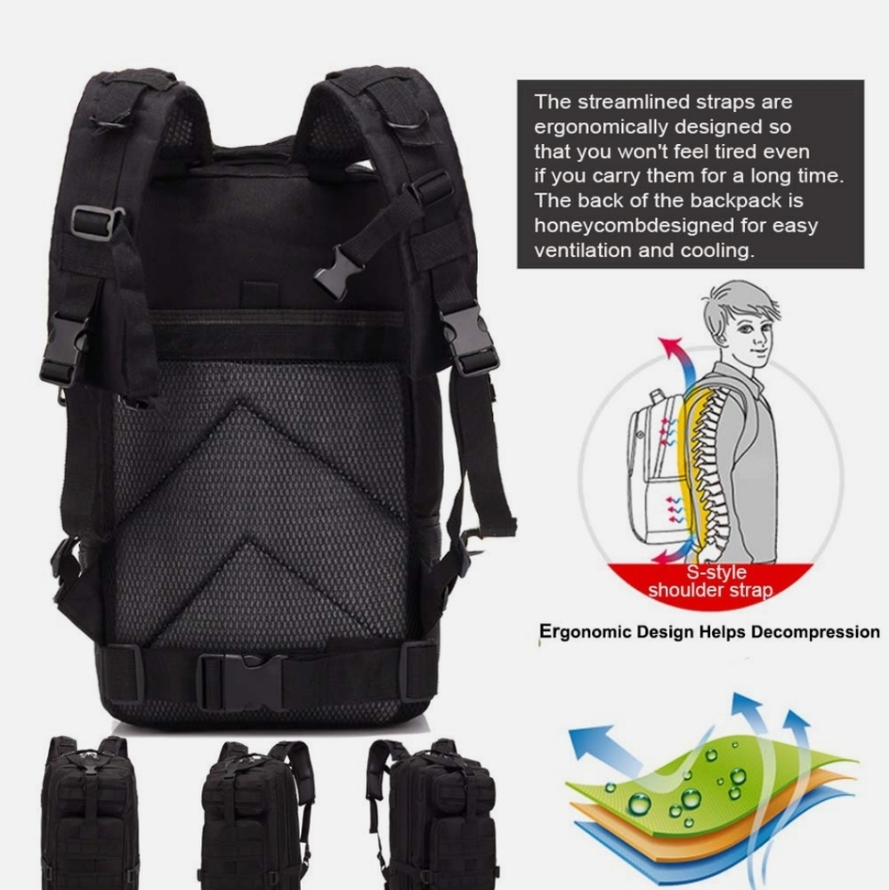 Black Tactical Backpack Daypack - image 3